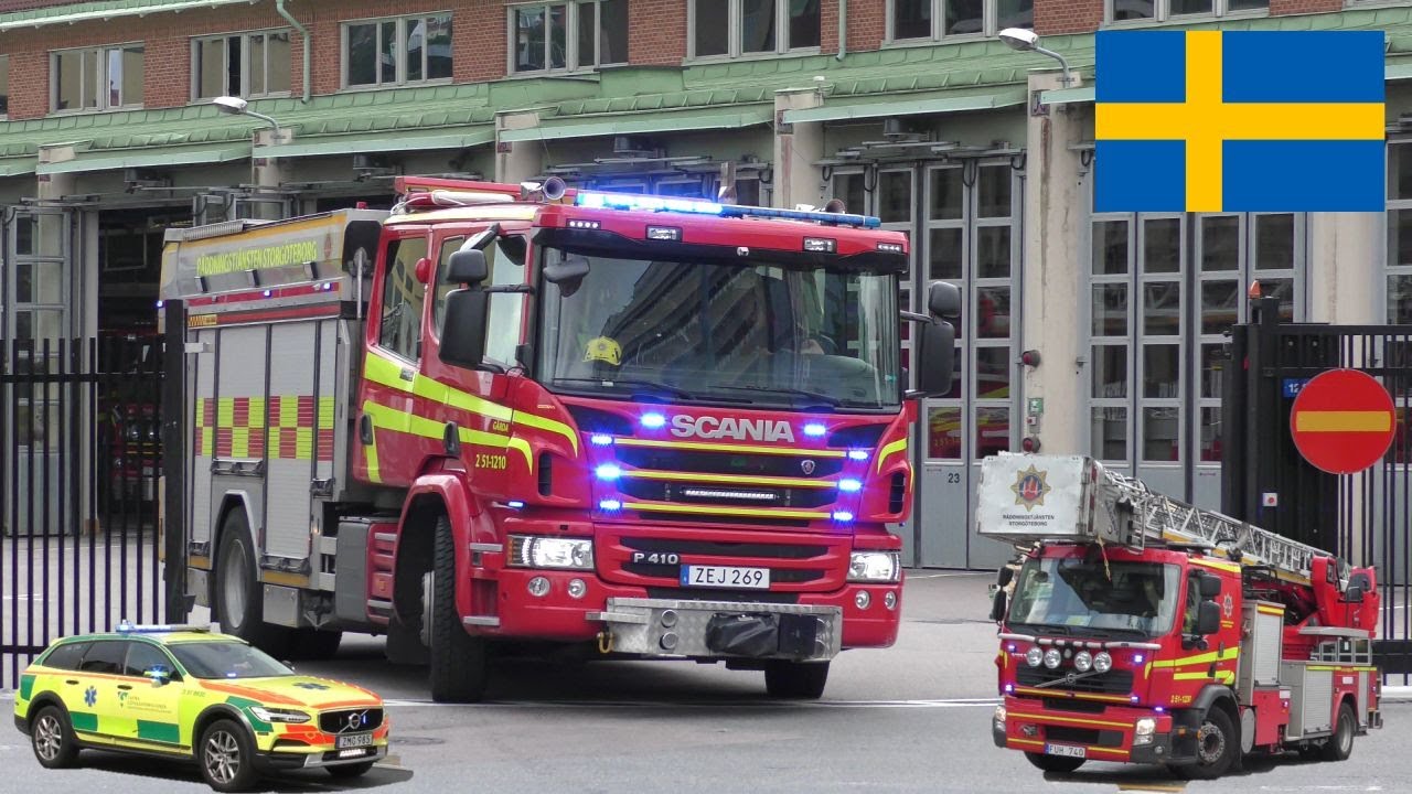 Fire Departement Gothenburg FIRE ALARM 🚨 Fire brigade and Ambulance responding! 🚒🚑 YouTube