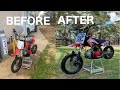 Custom 110cc pit bike BUILD BEFORE AND AFTER!!!!!!!!!