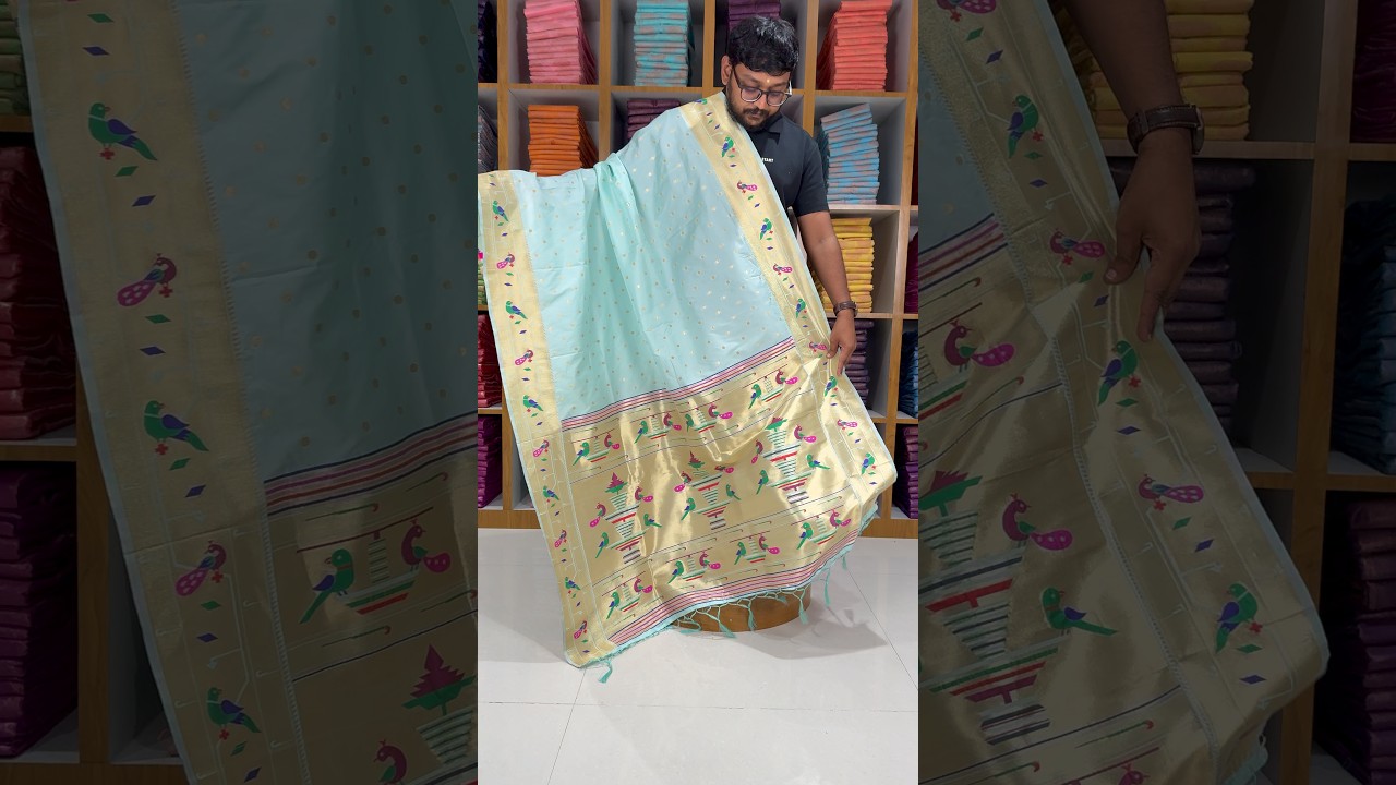 Dupatta - Pure Zari Peacock Motif Paithani Dupatta