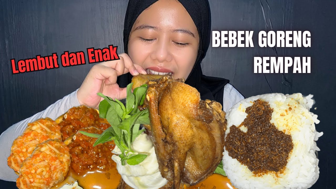 MUKBANG - BEBEK GORENG REMPAH Sambelnya bikin Nagih 🥰🤤