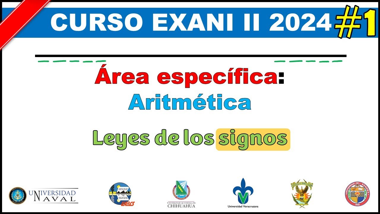 Curso EXANI II 2024 Área Aritmética #1 Leyes de los signos
