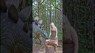 Girl Meets Dinosaur in Jungle |  🦖  Viral Fantasy Video #shorts #trending #viral #youtubeshorts