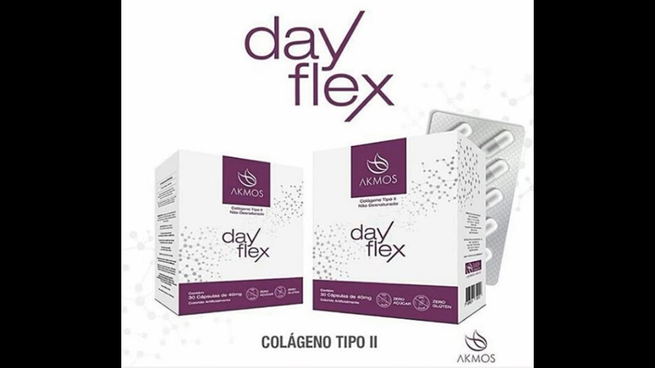 Benefícios do Colágeno Tipo II AKMOS Day Flex Dor e inflamação Articular,  artrite, Artrose 