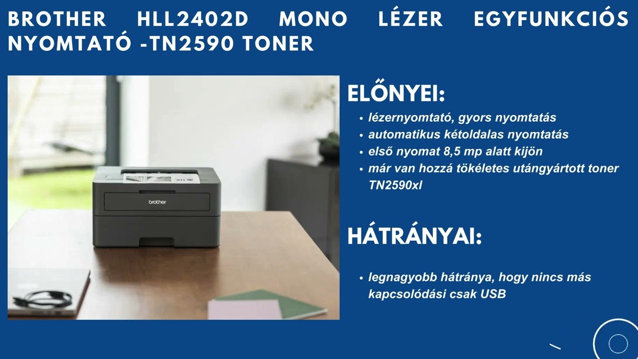 Brother HLL2402D utángyártott toner TN2590xl 