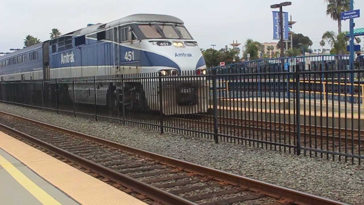 Amtrak And A Metrolink At Oceanside, Ca Youtube 1DB