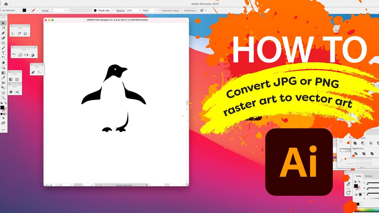 How to convert a JPG or PNG image to vector art in Adobe® Illustrator ...