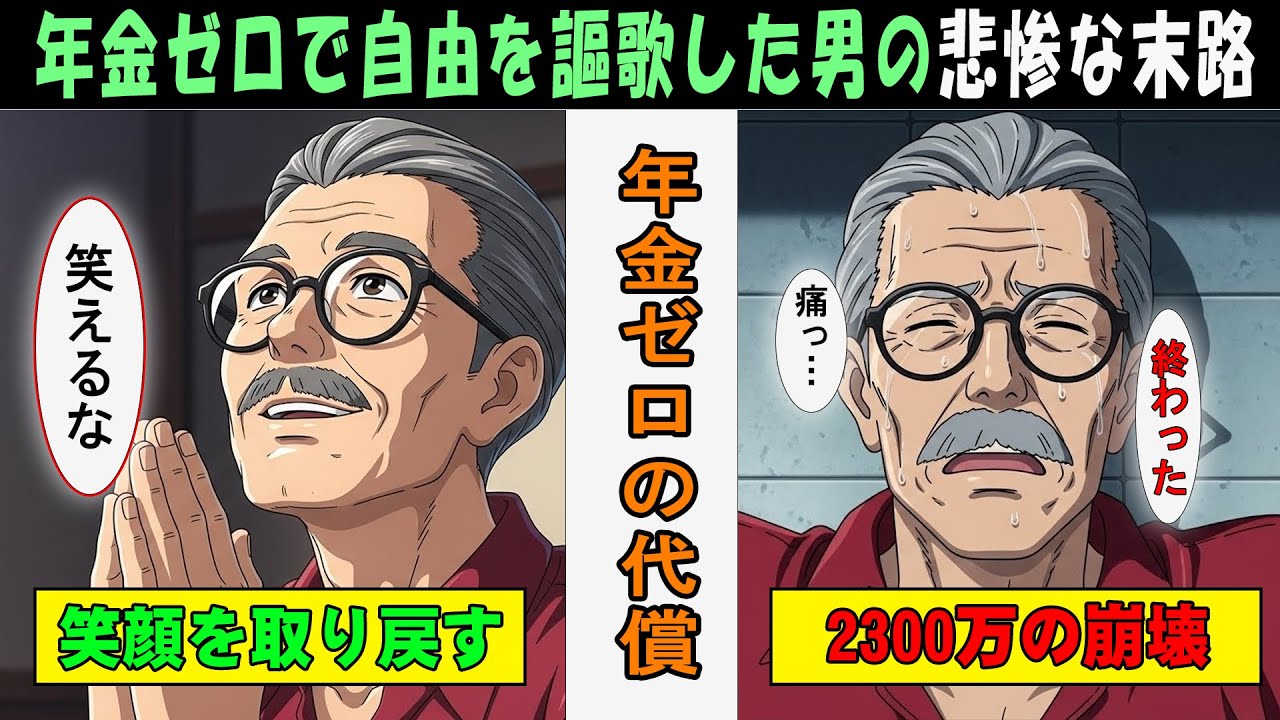 【漫画】年金ゼロで2300万に頼った男の末路…70歳で残高500万になった理由【老後破綻】