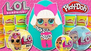 GIANT LOL SURPRISE Play Doh Surprise Egg 🎊 Series 1 & 3 Dolls Pets Confetti Lil Sisters & MORE Toys screenshot 5