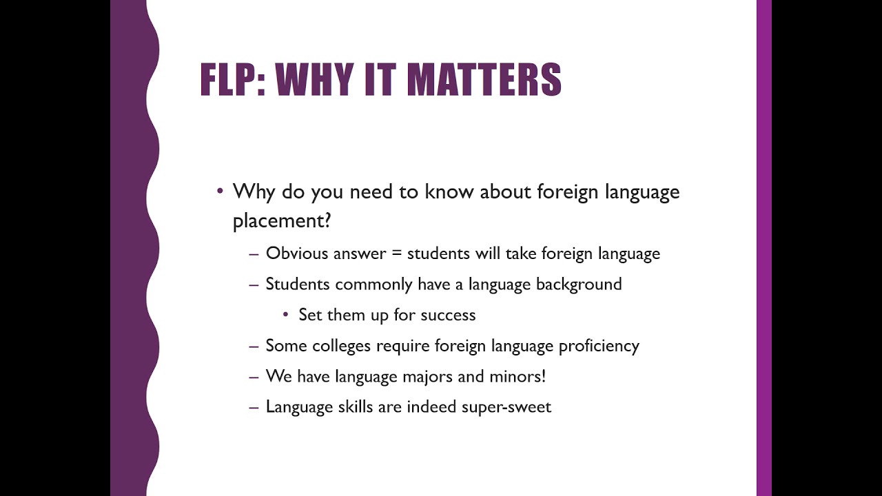 2021 Foreign Language Placement Mini Module