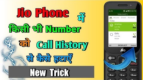 🔥Jio Phone में Call History से Number को Delete कैसे करें || How To Delete Numbers In Jio Phone ||