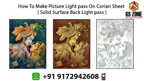 How to Make Light pass 3D Face Design On Corian (Solid Surface) Hindi Tutorial