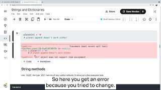 Strings and Dictionaries - Python Intro 2