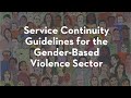 Service Continuity Guidelines for the Gender-Based Violence Sector