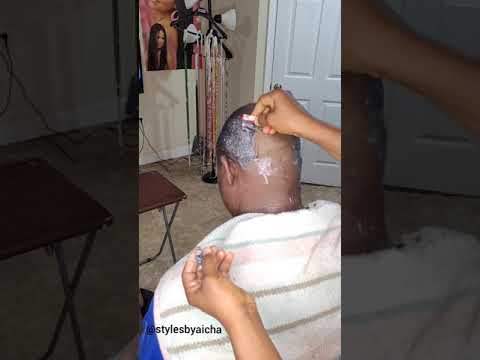How To Shave Men Hair With Soap Water Using Blade Razor 
