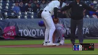 NYM@COL: MJ Melendez triples in the first inning (2026)
