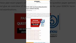 IGNOU BCOC 138 Question Papers and Important Questions #shortsfeed #shorts
