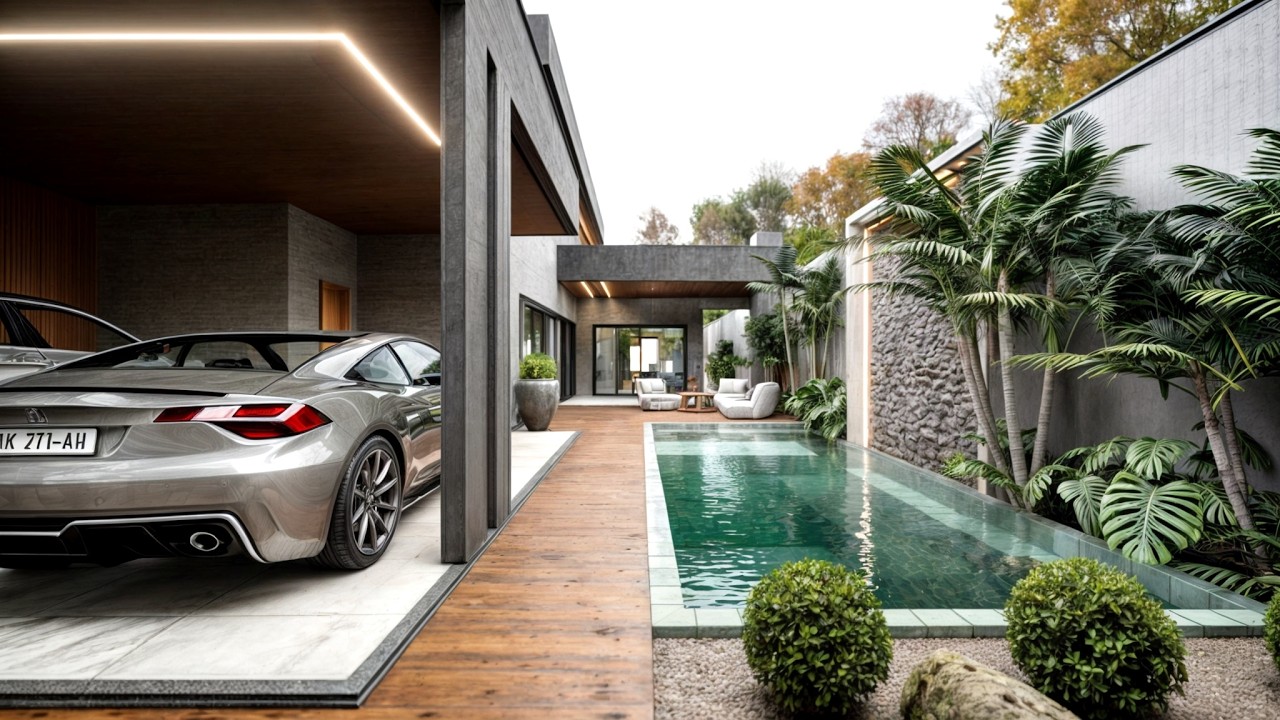 Маленький и Современный L-образный Дом || 3 Спальни || Первый Этаж - Участок 10x26м