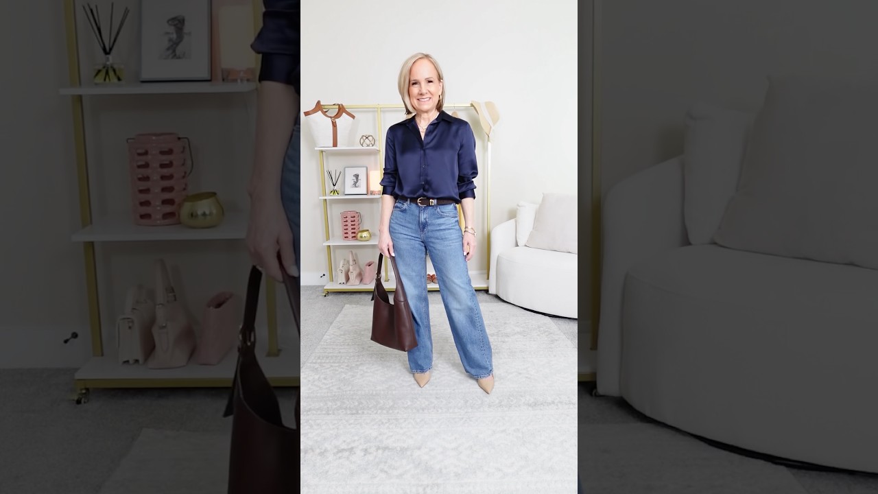 3 Easy Ways to Style Silk Tops With Jeans #petitefashion #fallfashion #styleideas