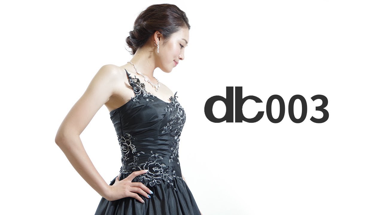 ワンショルダーデザインのステージ向け黒カラードレス｜ドレスルームアミ