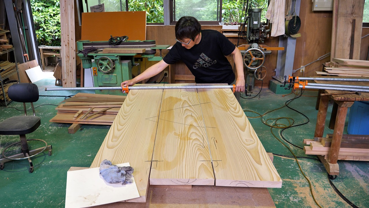 Японский мастер превращает гнилую пихту в доску: от распила до готового изделия
