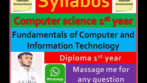 Fundamentals of computer and information technology Syllabus | CSE 1st year classes | #Ajay_Shukla