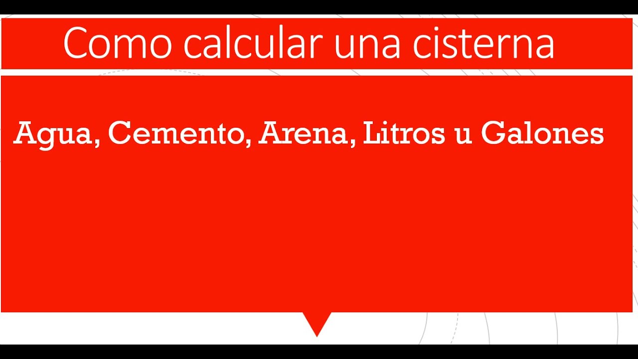 Calculo de Cisterna cuadrada o rectangular Materiales y Acero - YouTube