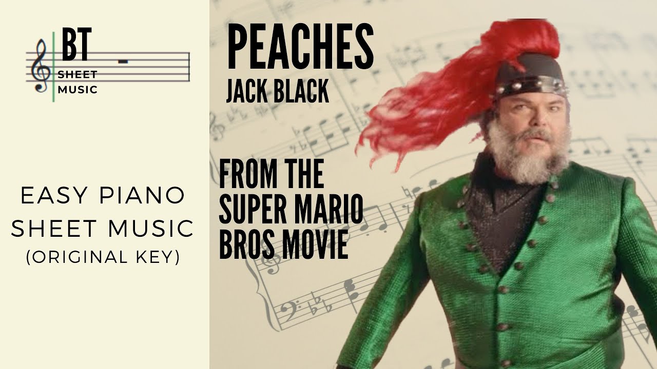 Peaches Jack Black Easy Piano From Super Mario Bros Movie YouTube