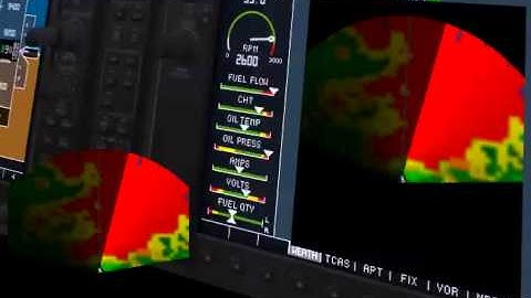WX Radar with beam scan and phosphor fade.