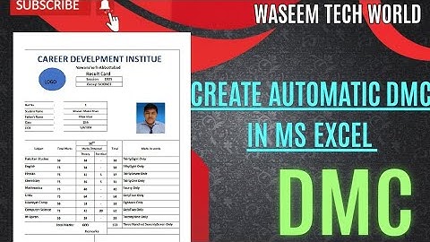 How to Create Automatic DMC in Microsoft Excel | Auto Result Sheet  |DMC 2025