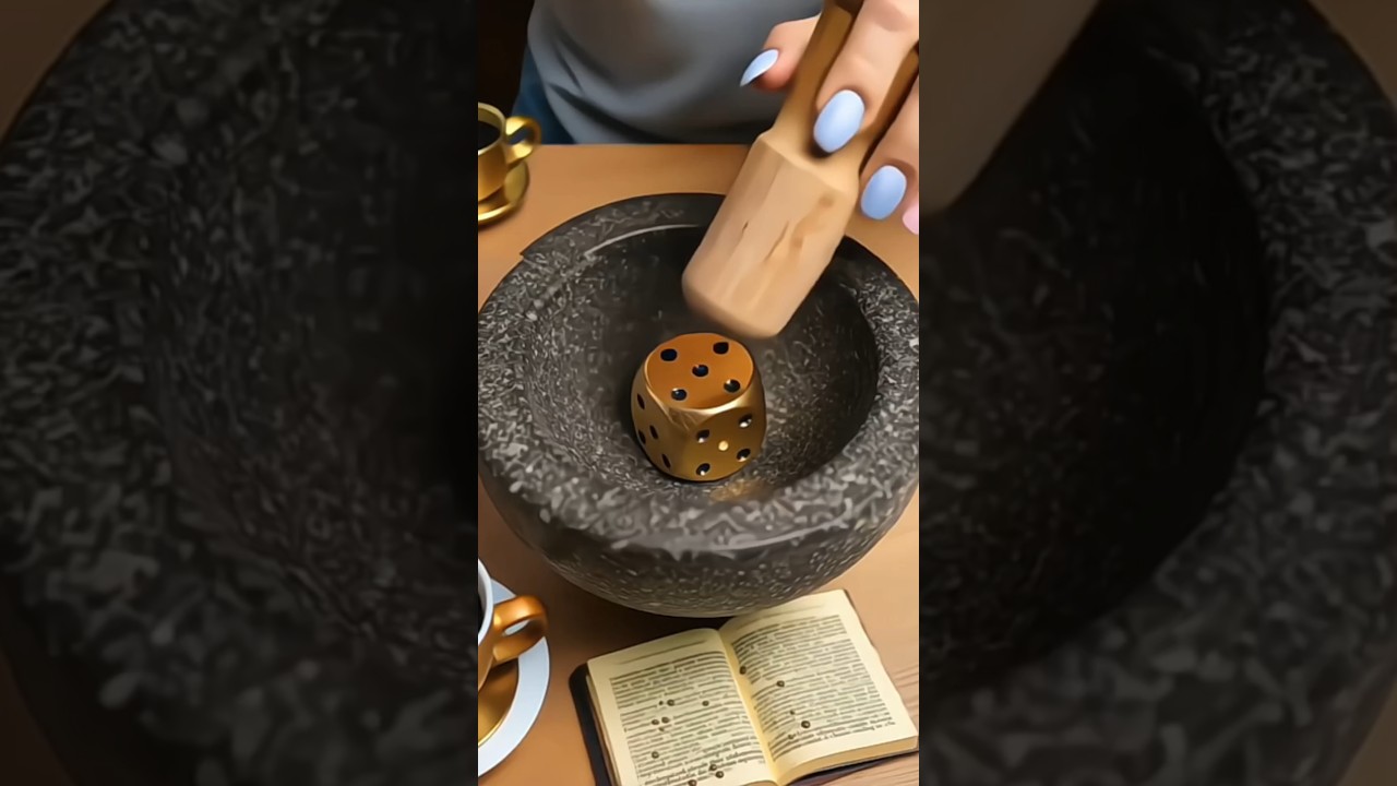 [ASMR] Crushing a Gold Dice with Glass Dice 