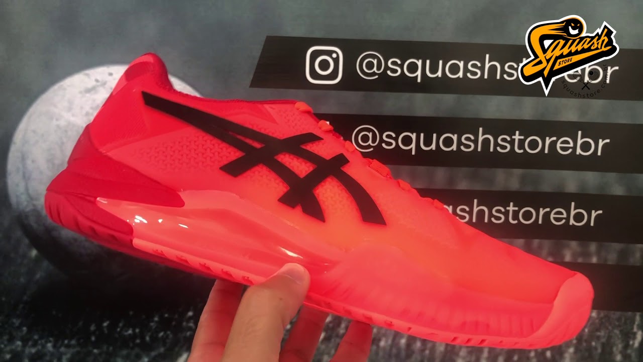Asics Gel Resolution 8 Tokyo Coral Preto e Vermelho - YouTube