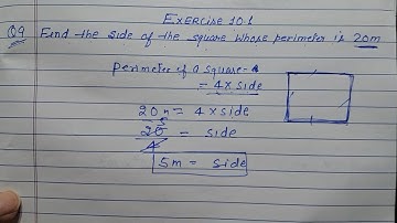 Class 6 - Exercise 10.1 - Q 9 | Find the side of the square whose