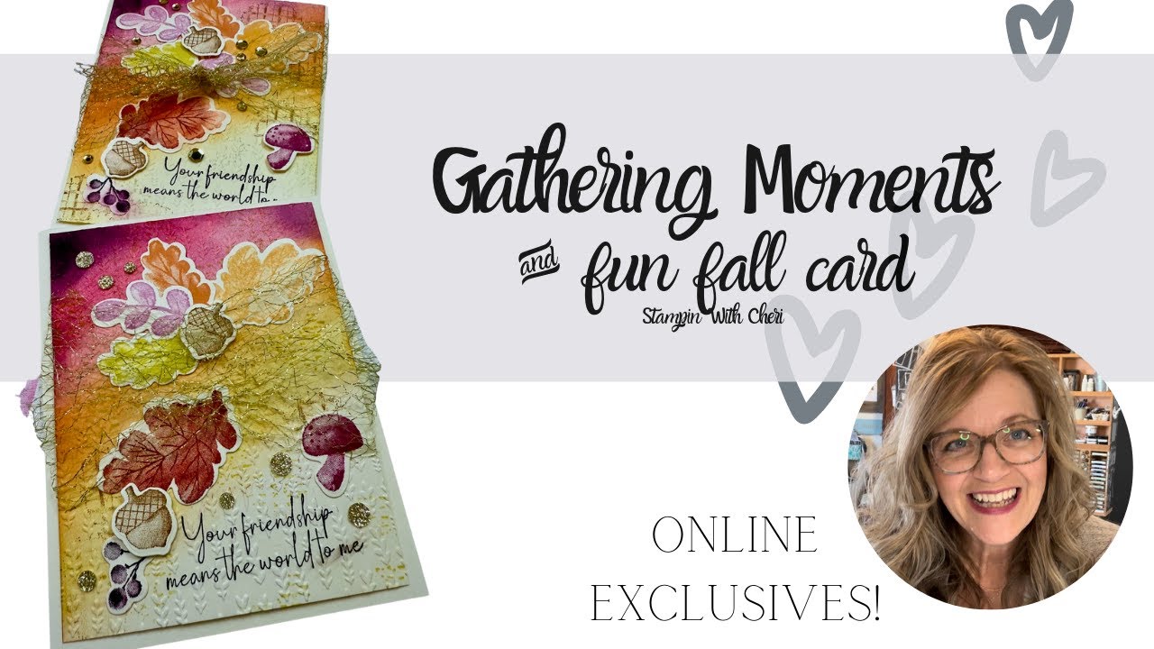 Яркая осенняя открытка с Stampin' Up!, собирающая моменты