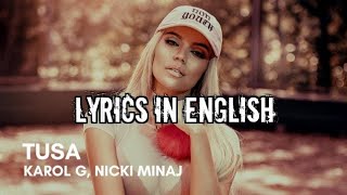 KAROL G, Nicki Minaj - Tusa Lyrics in English Translation HQ Song