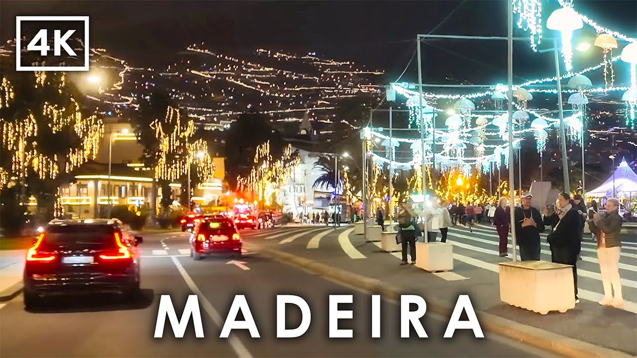 Christmas Lights in Madeira ✨ Funchal to Ponta do Sol | Magical 4K HDR Night Drive
