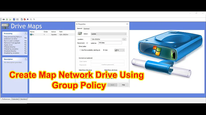 How to Create a Map Network Drive Using Group Policy Preferences on Windows Server 2022