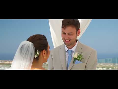 Santorini wedding | Jim & Natalie | at Santo Wines venue !!