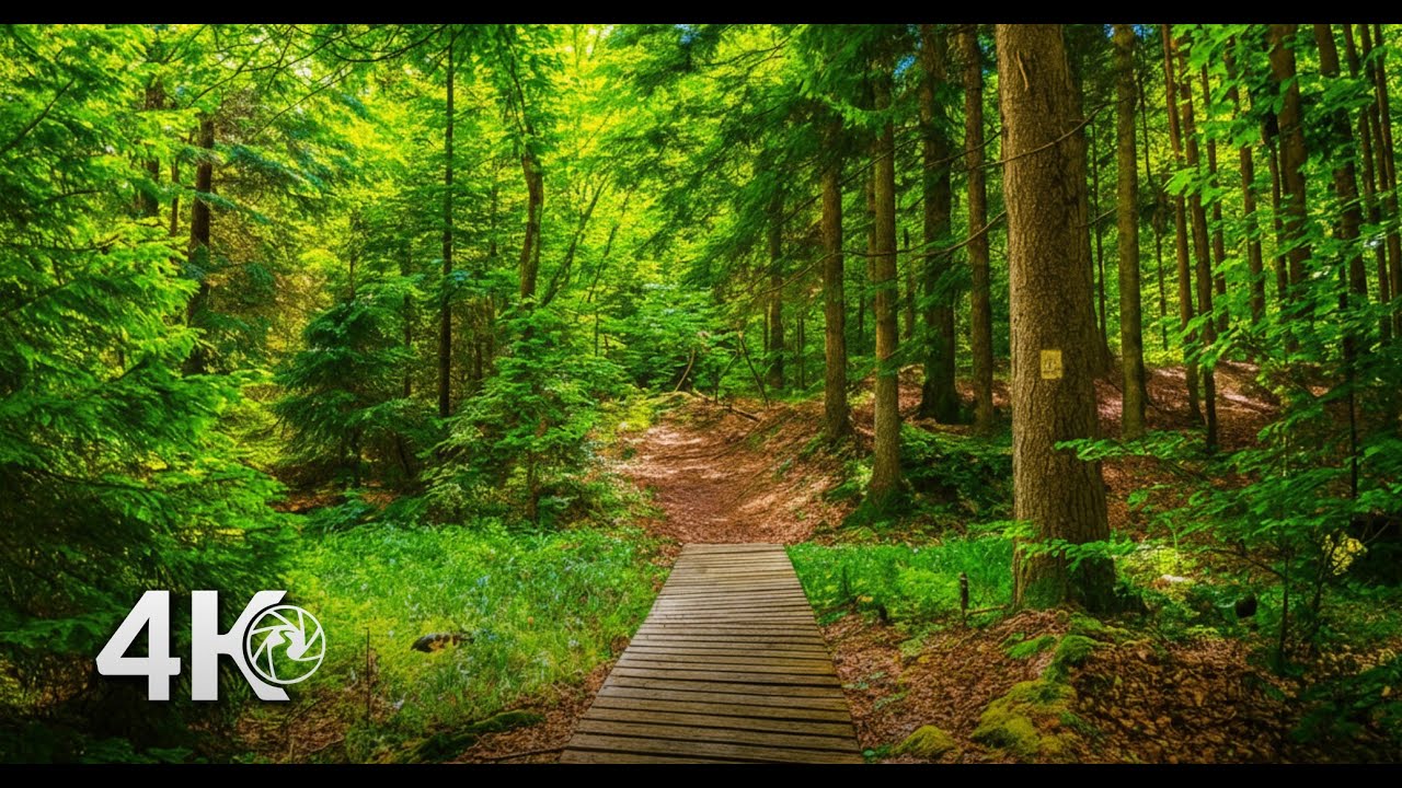 Forest Walk to a Quiet Spring – 4K Real-Time Ambience with Birds and Summer Wind