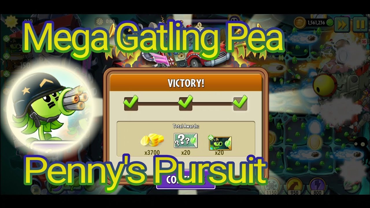 Omg 🤣 Mega Gatling Pea is available in PvZ 2 Penny's Pursuit - YouTube
