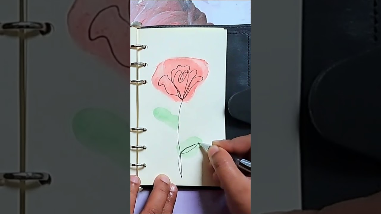 how to draw one line drawing rose, how to draw rose, line drawing rose 
