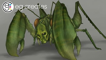 Bug Monster | Digital Illustration | Procreate Timelapse | EG Creates