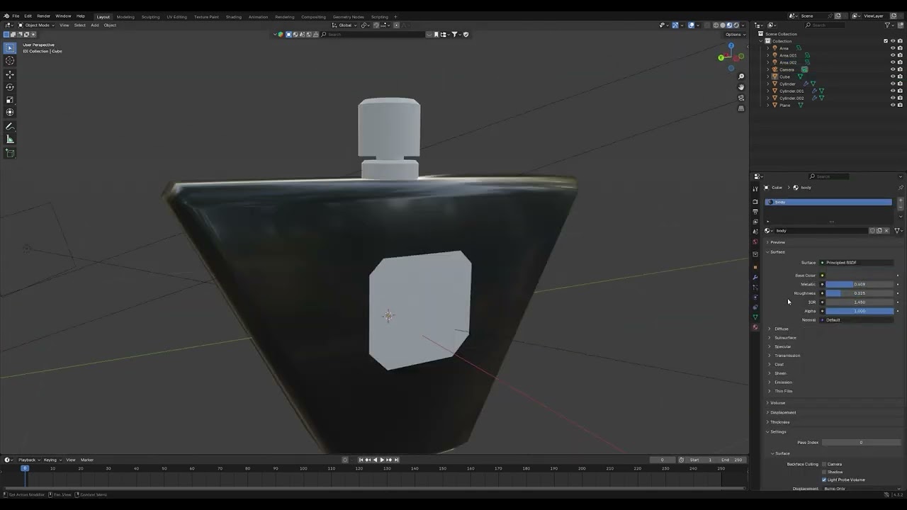 Made the realistic perfume in blender