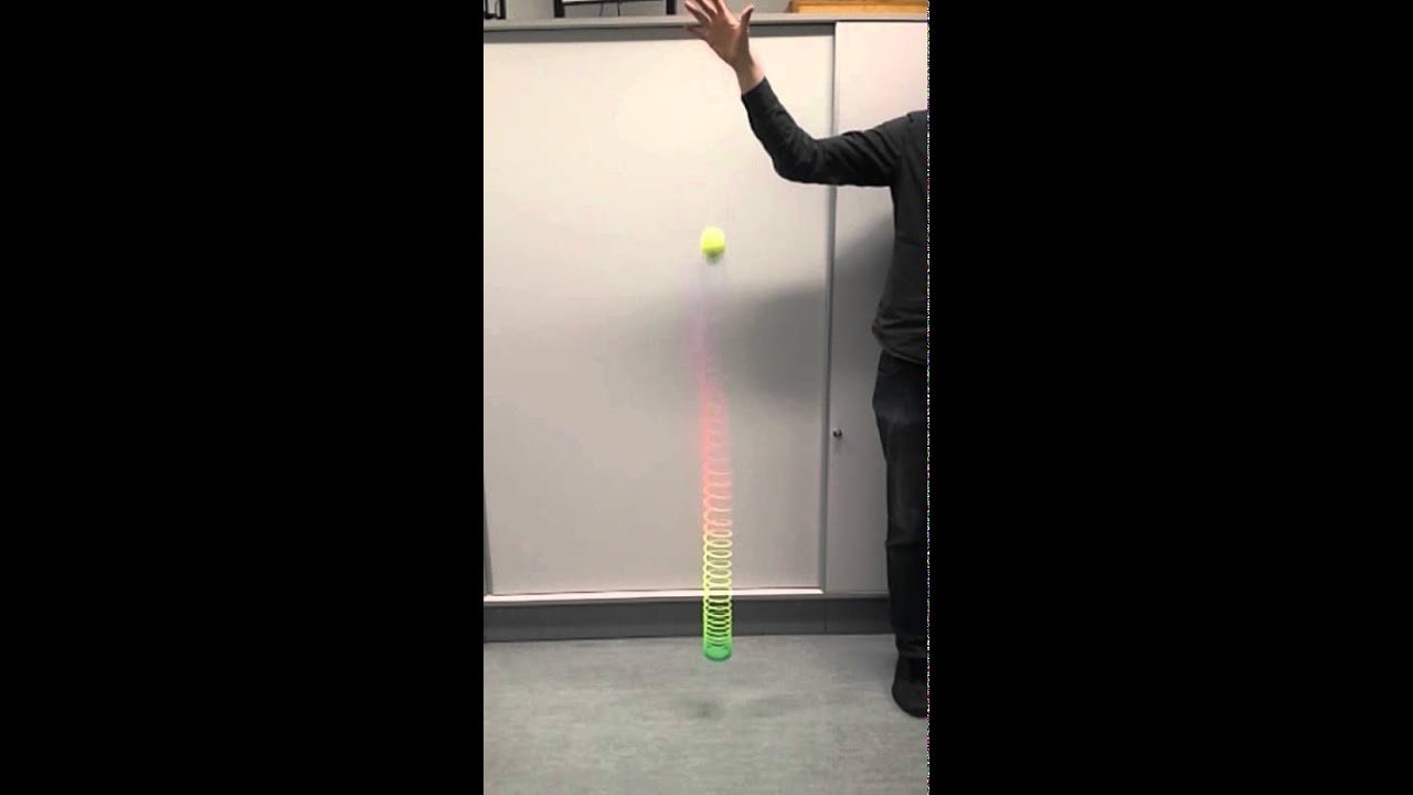 Slinky Tennis Ball Drop II YouTube