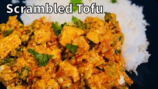 CREAMY SCRAMBLED TOFU RECIPE  (Indian Style) - TOFU BHURJI (Vegan Tofu Recipe)