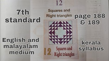 class7 maths chapter 12 squares and right triangles page 188 &189