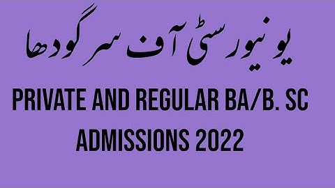 University of sargodha BA/Bsc/B.Com Admissions 2022 | Uos admission schedule 2022