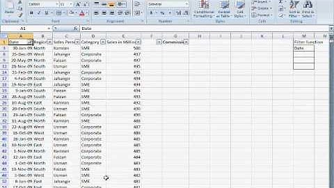 Excel Filter Function part 1 in Urdu