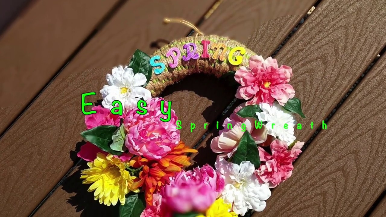 DIY Spring Wreath Using Pool Noodle/Dollar tree craft - YouTube