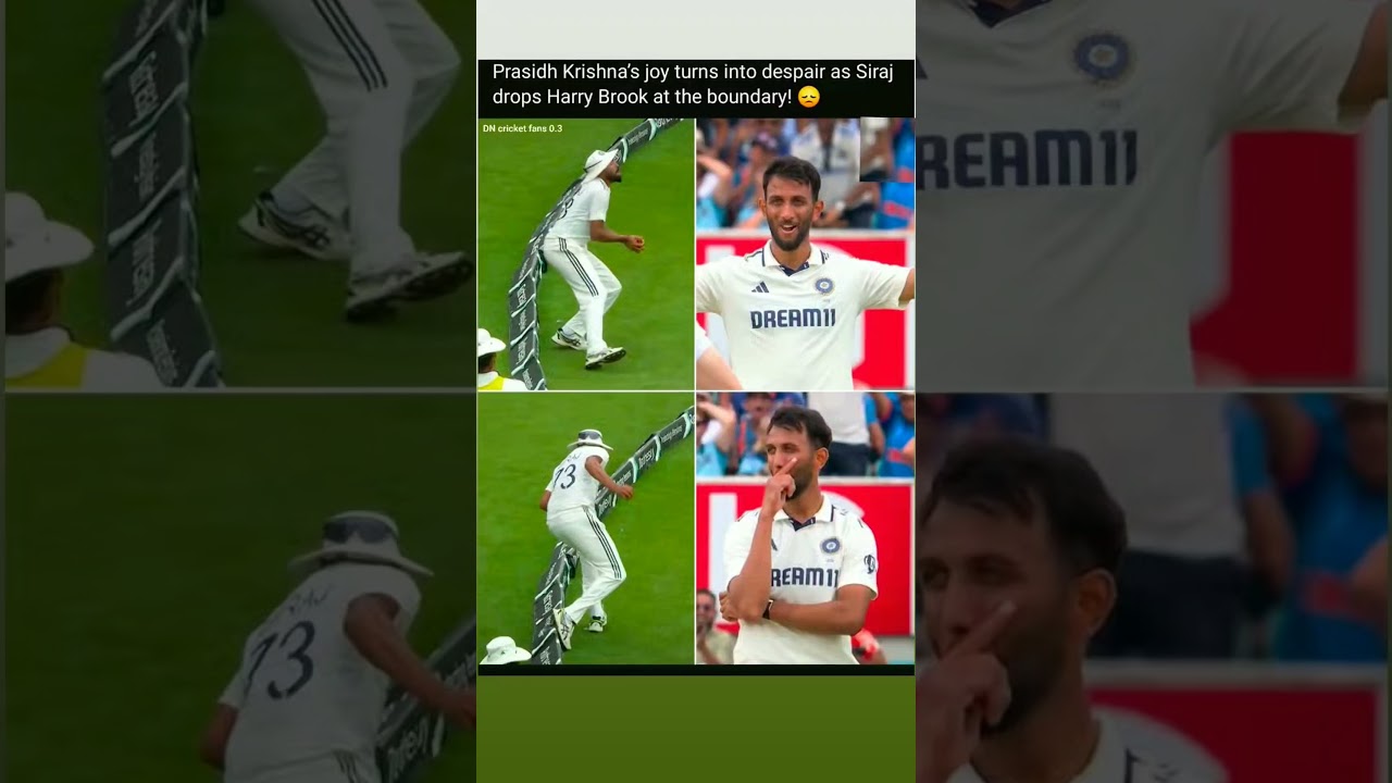 Siraj drops Harry Brook catch 😱💔 