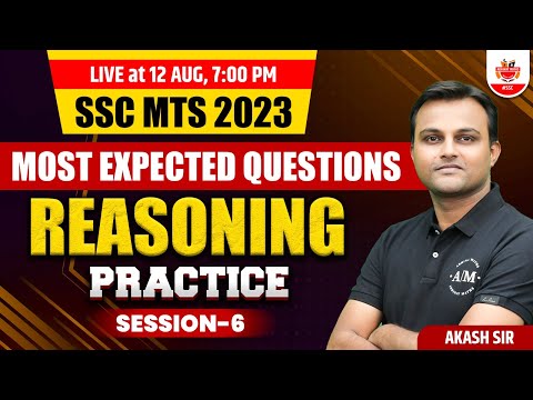 SSC MTS 2023|SSC MTS Havaldar Reasoning Class |Most Expected Questions Practice Session By Akash Sir